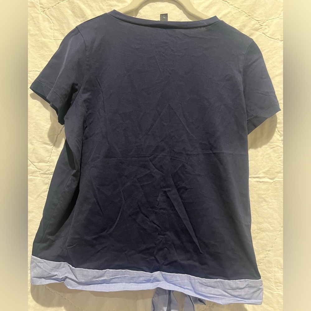 J. Crew Navy Blue Side Tie T-Shirt XS - Picture 5 of 7